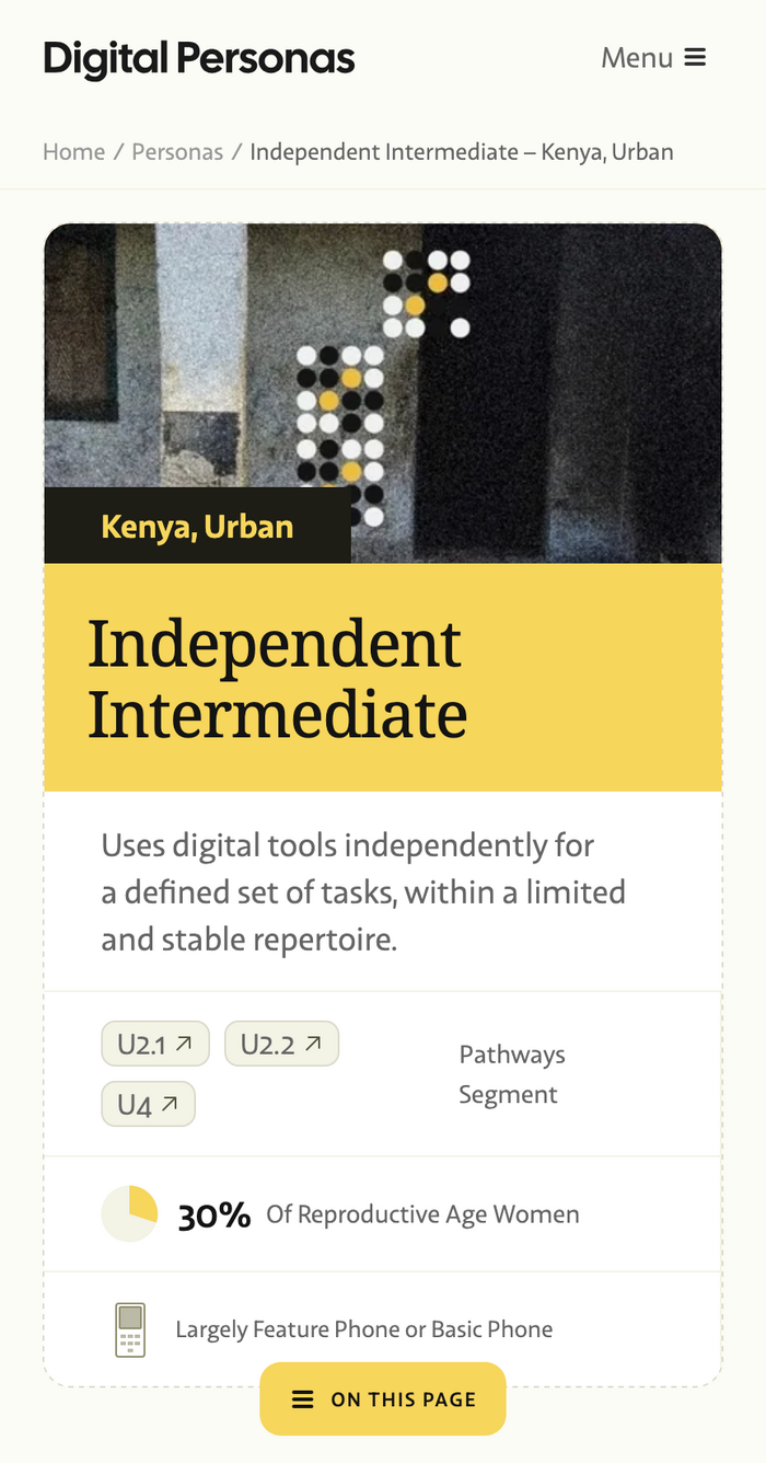 Independent Intermediate Kenya Urban Digital Personas