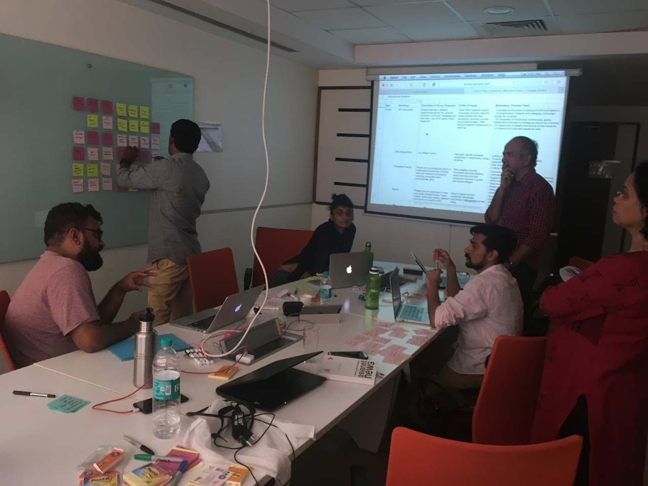 A typical intense moment in a workshop