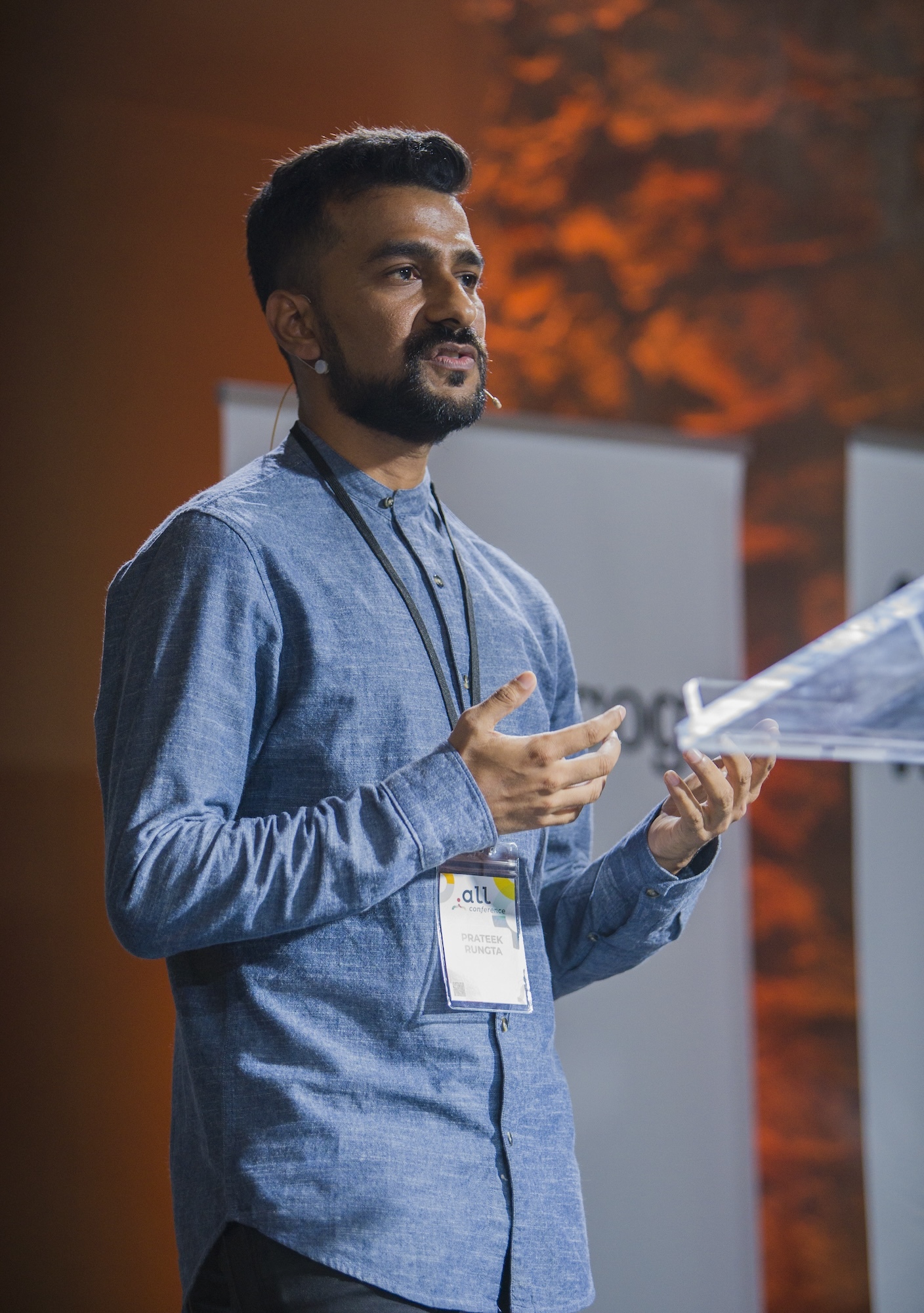 Prateek speaking at Dot All 2023